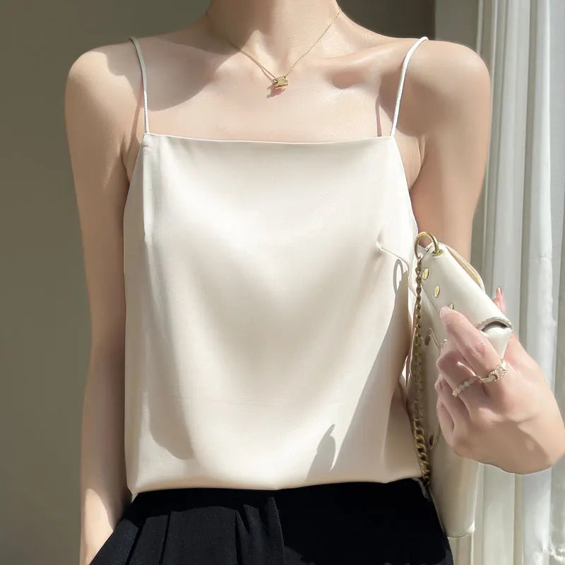 Korean Satin Sleeveless Tank Top